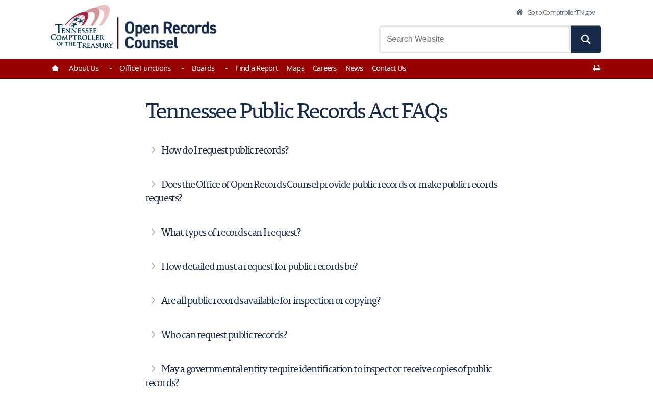 Tennessee public records access guidance for Morgan County booking records